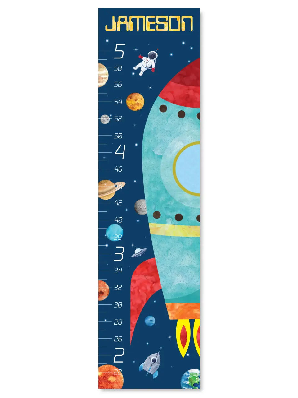 Rocket Ship Growth Chart - Canvas Hanging Growth Chart