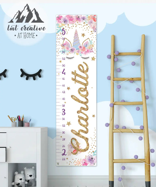 Unicorn Growth Chart - Canvas Hanging Growth Chart