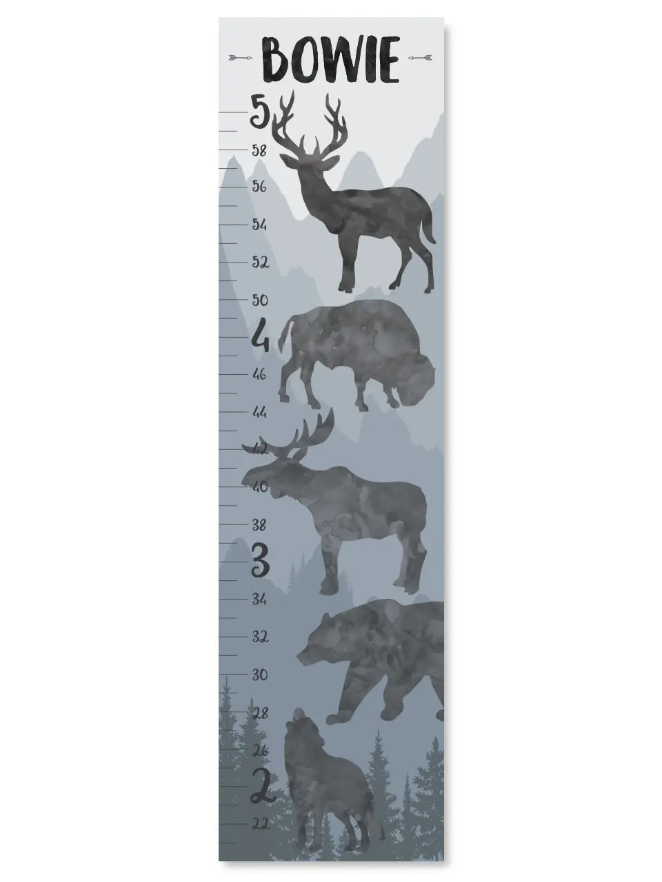 Woodland Animal Growth Chart - Canvas Hanging Growth Chart