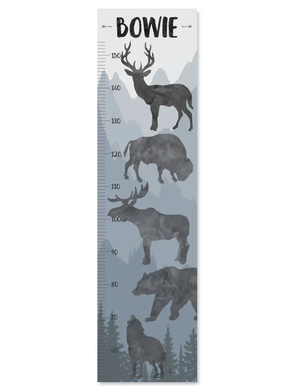 Woodland Animal Growth Chart - Canvas Hanging Growth Chart