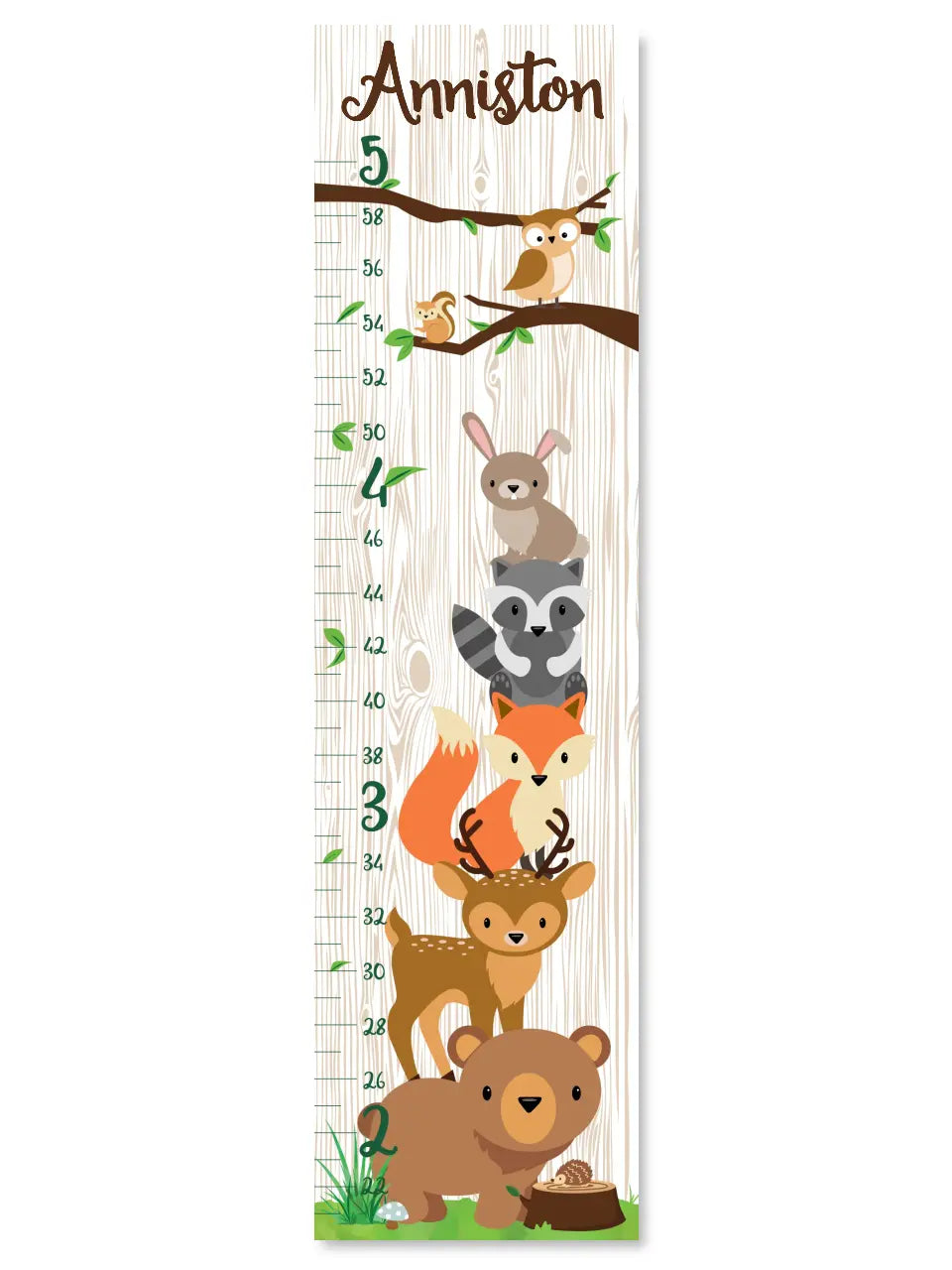 Woodland Growth Chart - Canvas Hanging Growth Chart