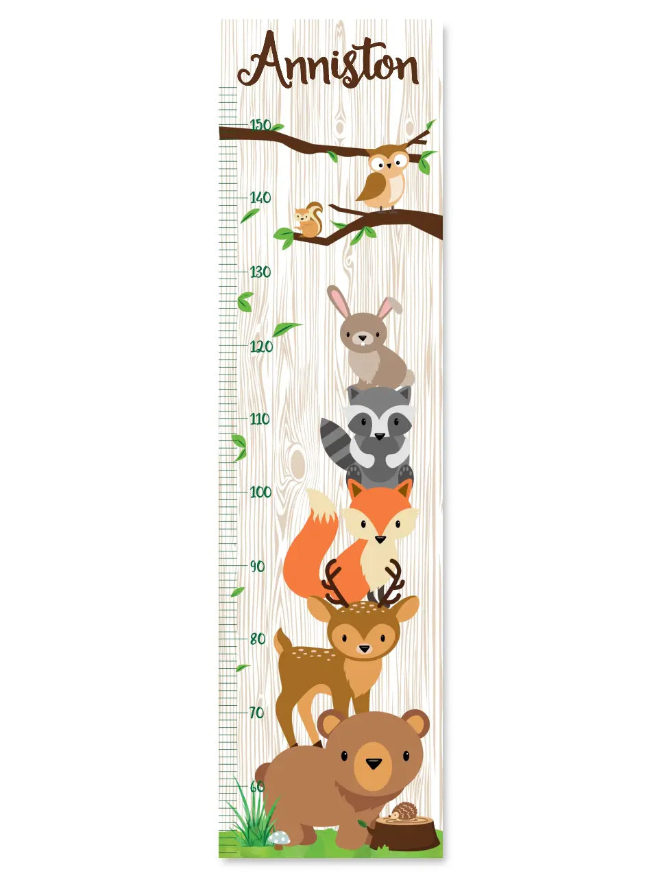 Woodland Growth Chart - Canvas Hanging Growth Chart