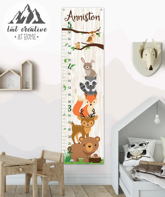 Woodland Growth Chart - Canvas Hanging Growth Chart