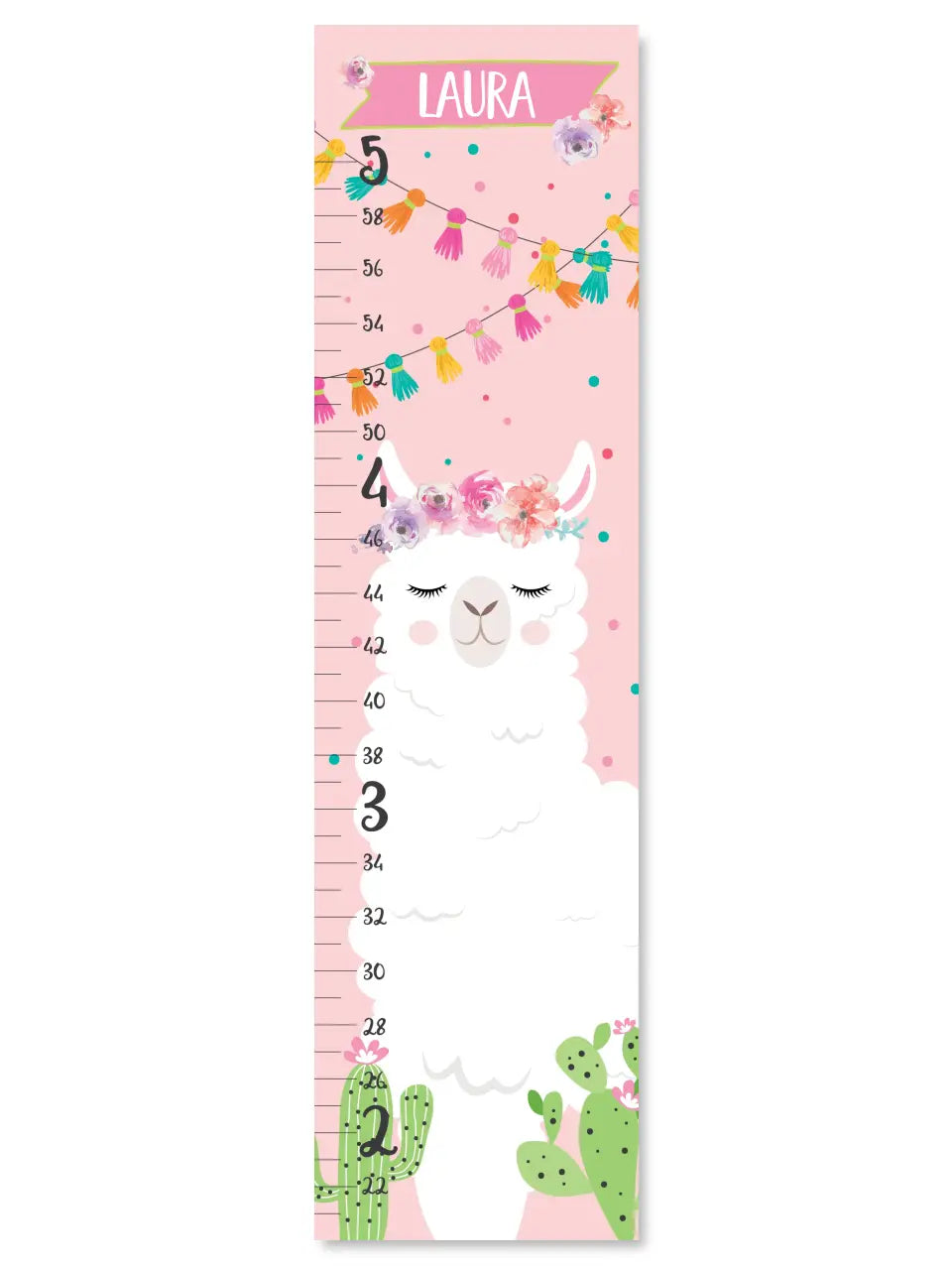 Llama Growth Chart - Canvas Hanging Growth Chart - Llama Wall Decor