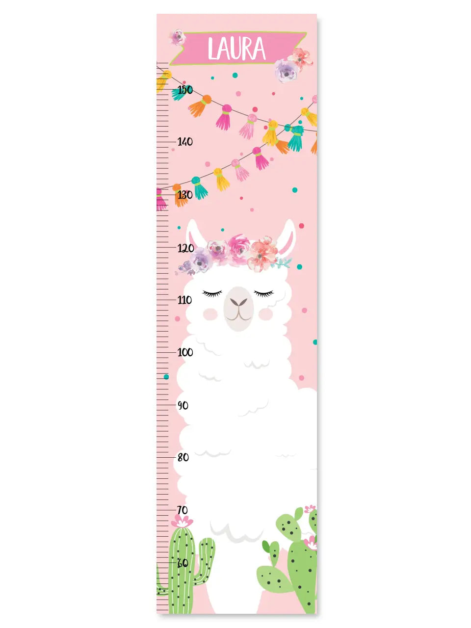Llama Growth Chart - Canvas Hanging Growth Chart - Llama Wall Decor