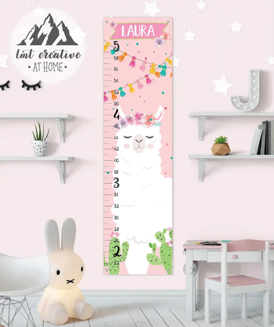 Llama Growth Chart - Canvas Hanging Growth Chart - Llama Wall Decor