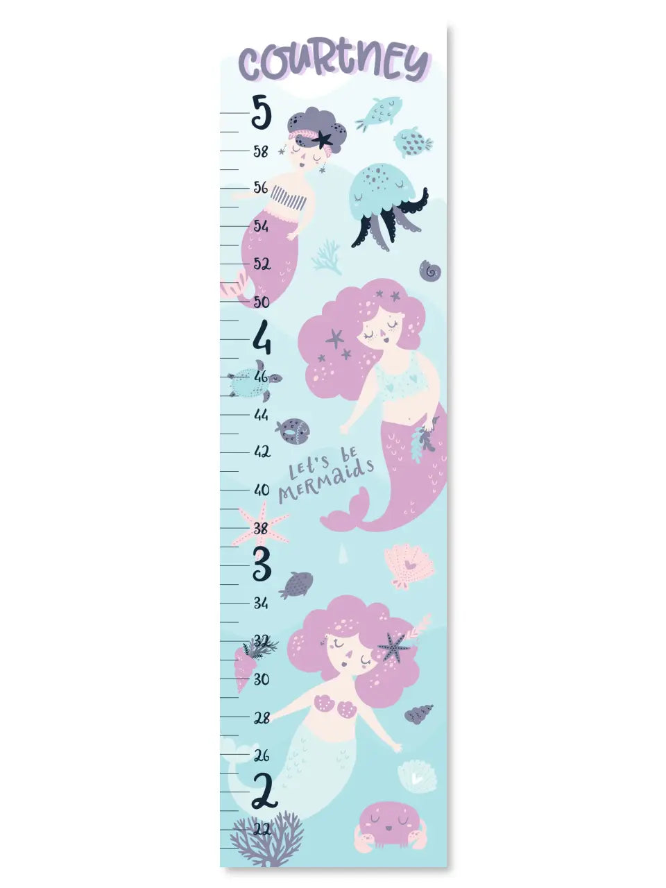 Mermaid Growth Chart - Canvas Hanging Growth Chart