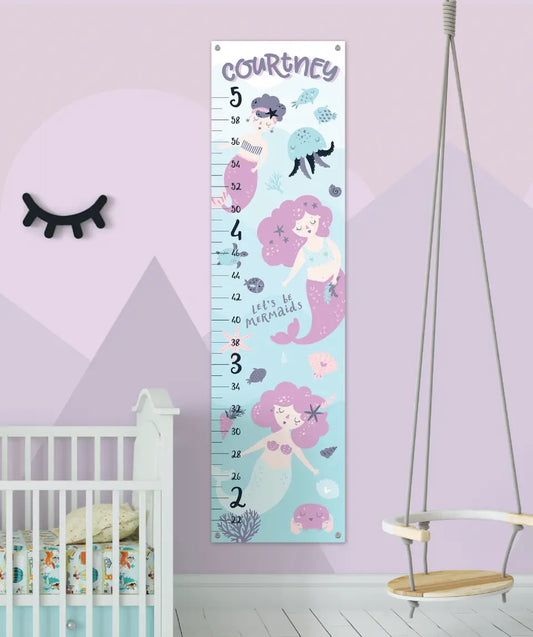 Mermaid Growth Chart - Canvas Hanging Growth Chart