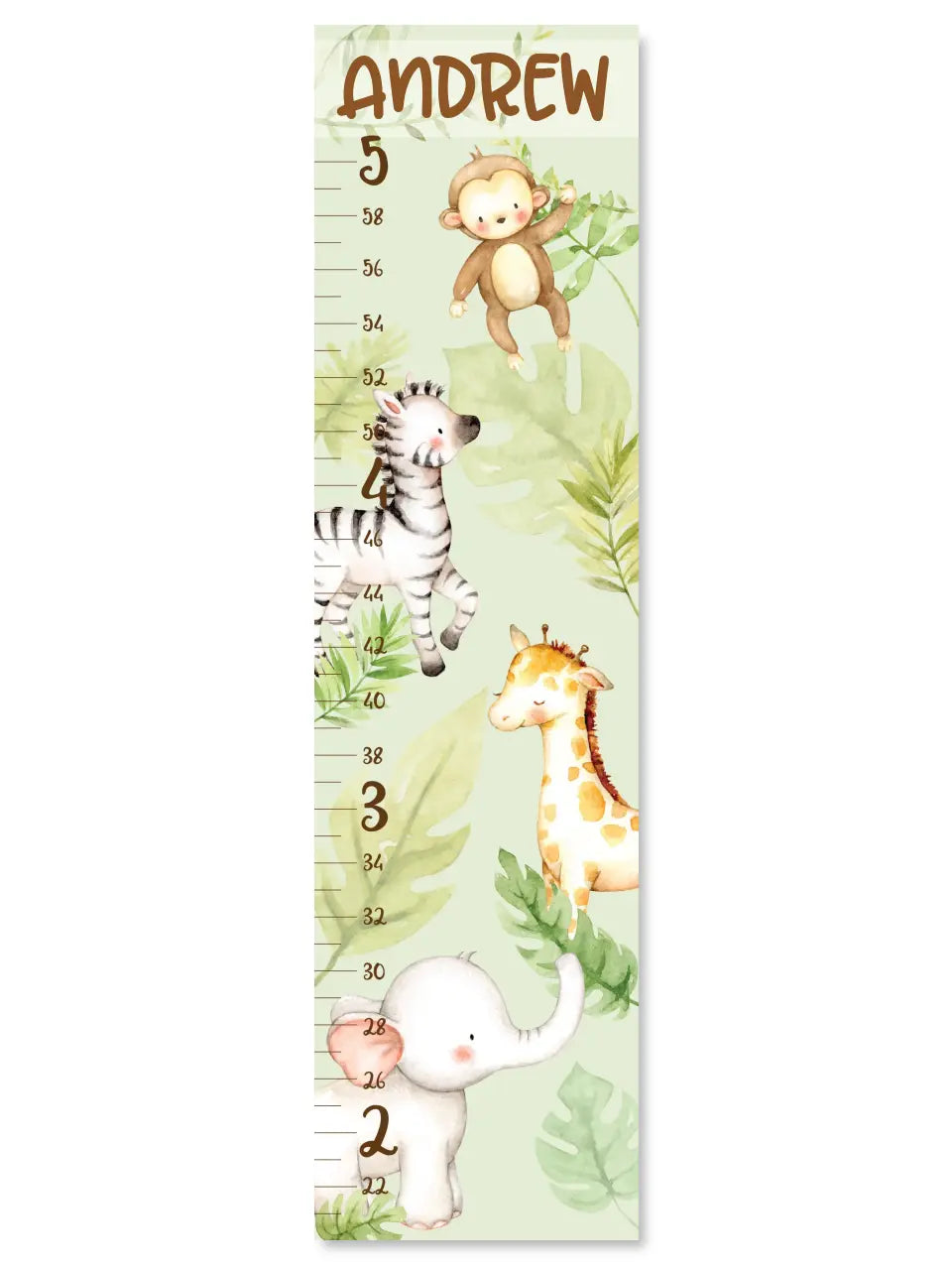 Jungle Growth Chart - Canvas Hanging Growth Chart