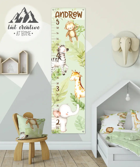 Jungle Growth Chart - Canvas Hanging Growth Chart