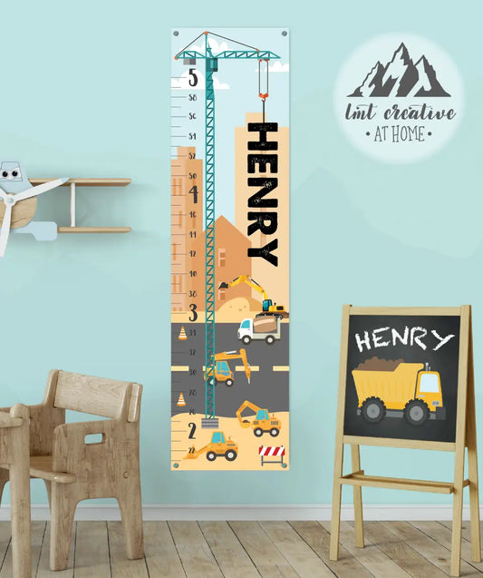 Construction Growth Chart - Canvas Hanging Growth Chart