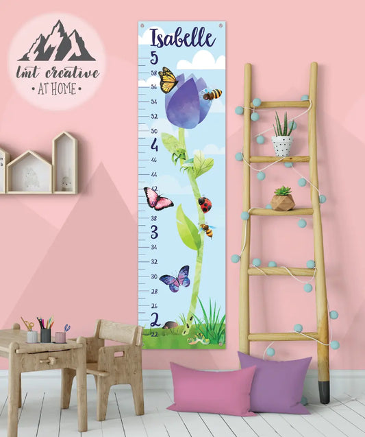Garden Flower Growth Chart - Canvas Hanging Growth Chart