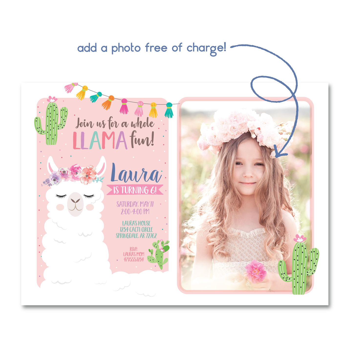 Llama Birthday Invitation - Llama Party Invite