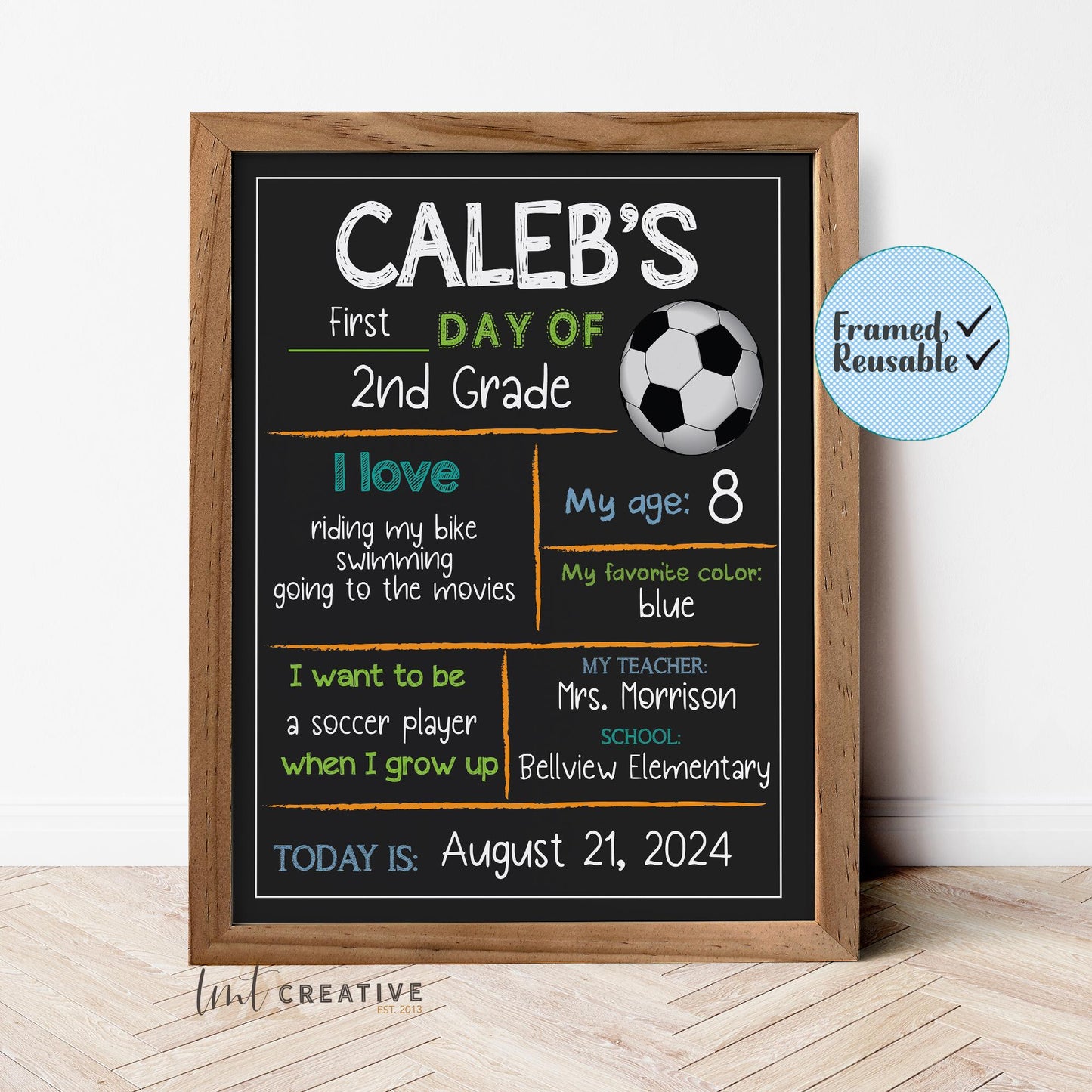 First Day Of School Sign, Personalized Back to School Sign, Custom First Day Of School, First Day of Kindergarten, Soccer, Last Day
