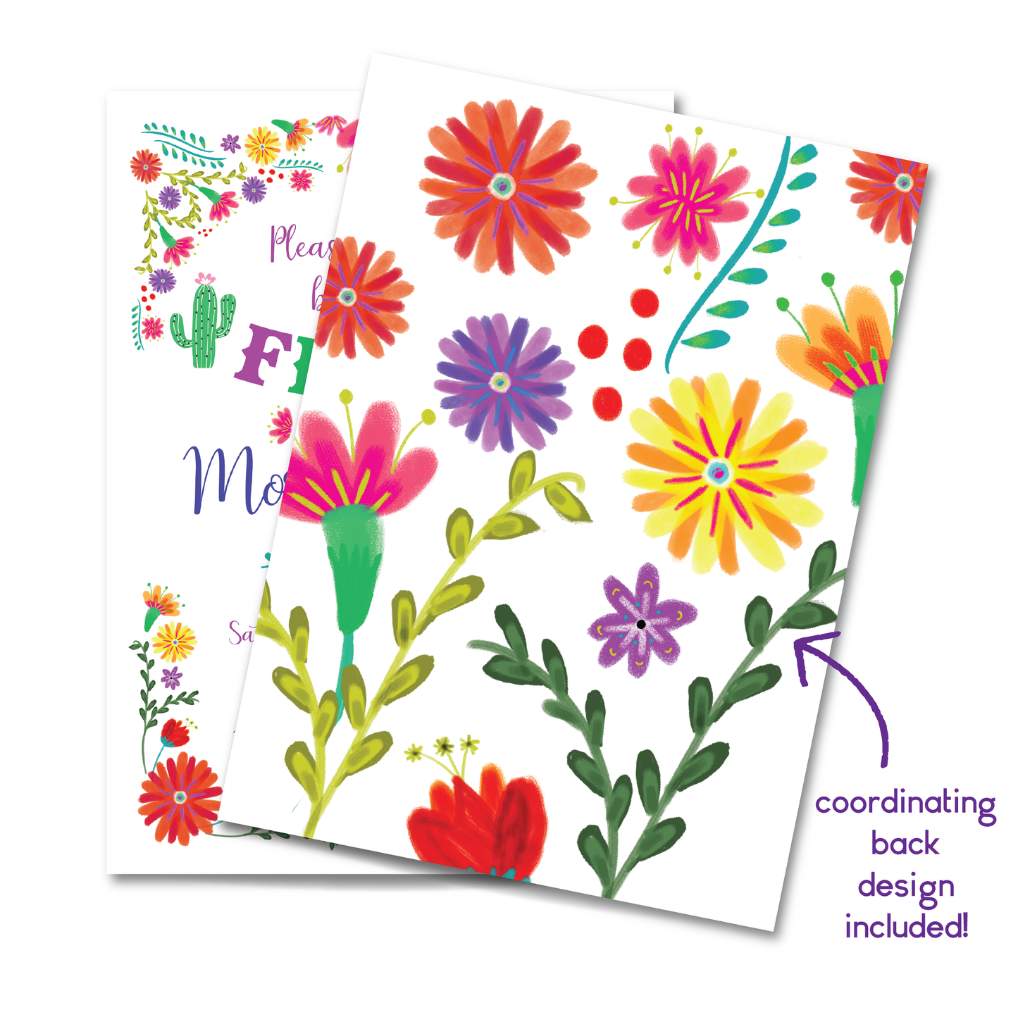 Fiesta Baby Shower Invitation - Fiesta Themed Baby Shower Party Invite w/ White Background