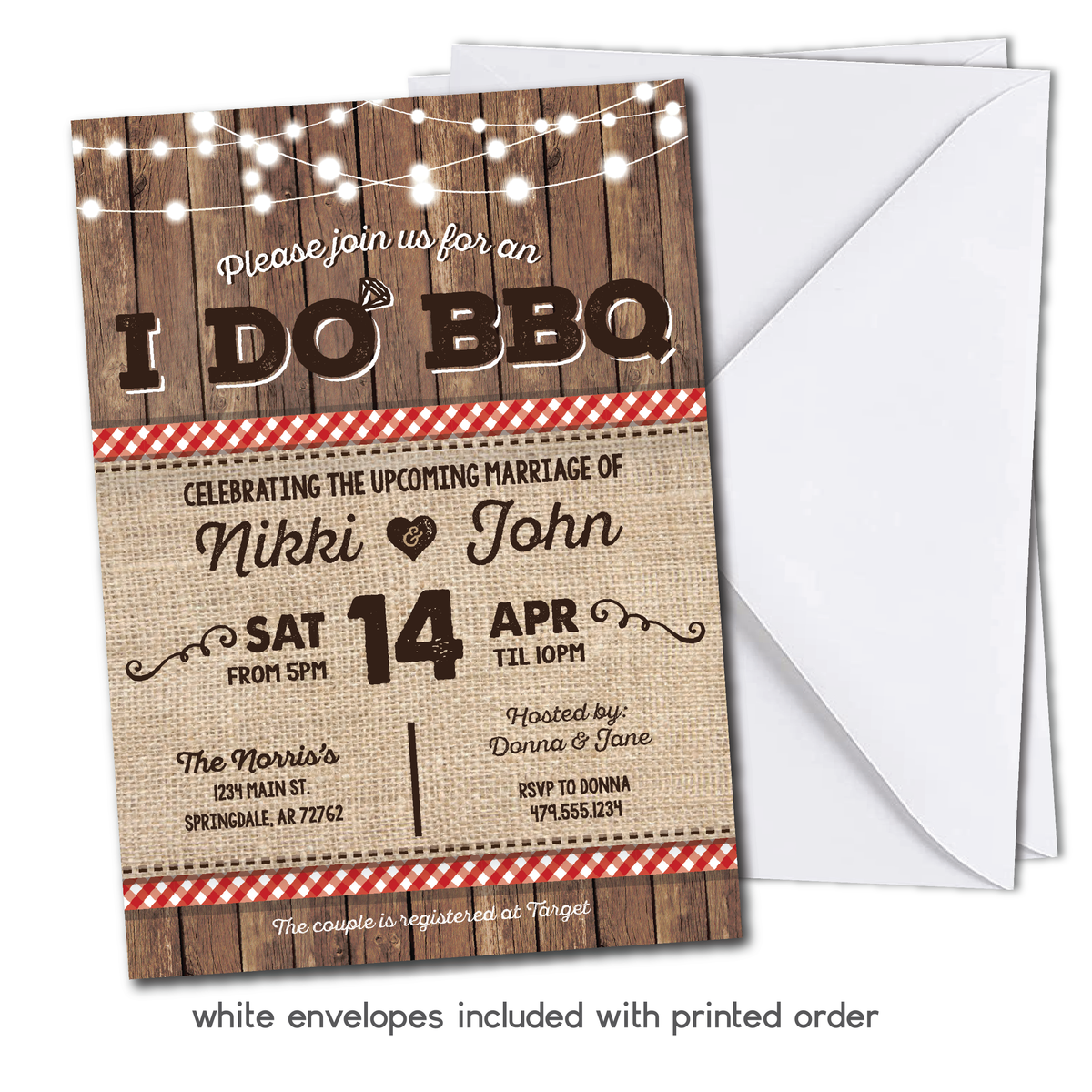 I Do BBQ Engagement Party Invitation, Bridal Shower Barbeque Invitation