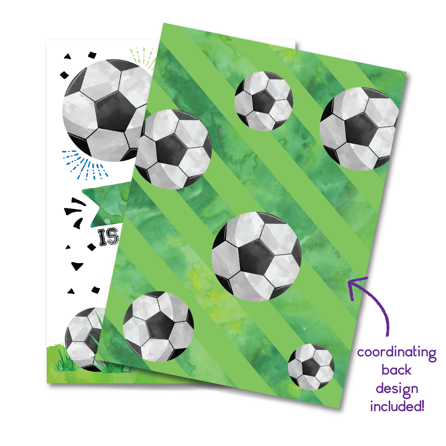 Boys Soccer Themed Birthday Invitation - Kids Soccer Birthday Party Invite