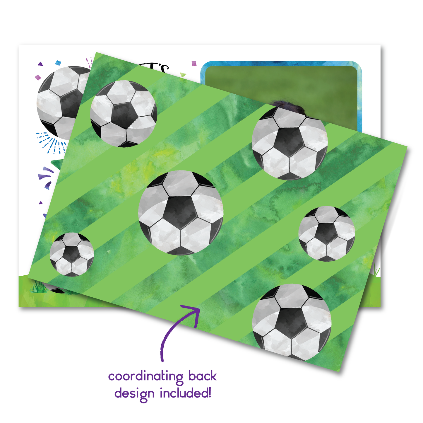 Girls Soccer Themed Birthday Invitation - Kids Soccer Birthday Party Invite w/ Photo Customization