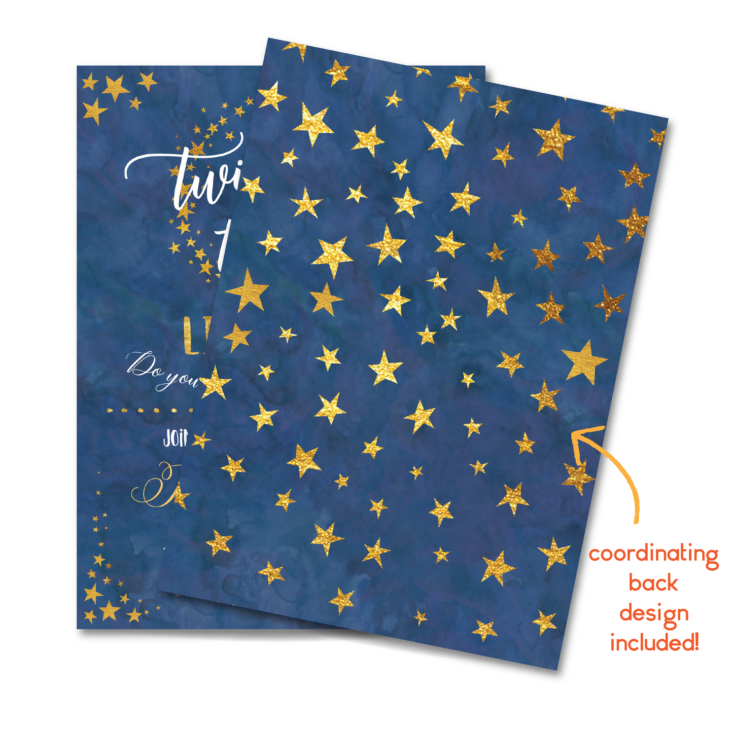 Twinkle Twinkle Little Star Baby Shower Invitation - Circle Stars Baby Shower Party Invite