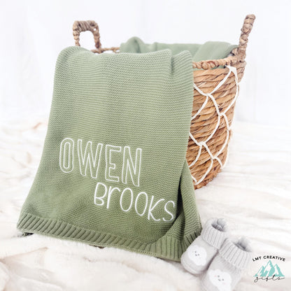 Personalized Embroidered Baby Blanket – Custom Name, Monogrammed Newborn Baby Gift, Gift for Baby Shower, Newborn Baby Gift, Newborn Gift