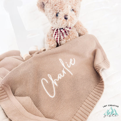 Personalized Embroidered Baby Blanket – Custom Name, Monogrammed Newborn Baby Gift, Gift for Baby Shower, Newborn Baby Gift, Newborn Gift