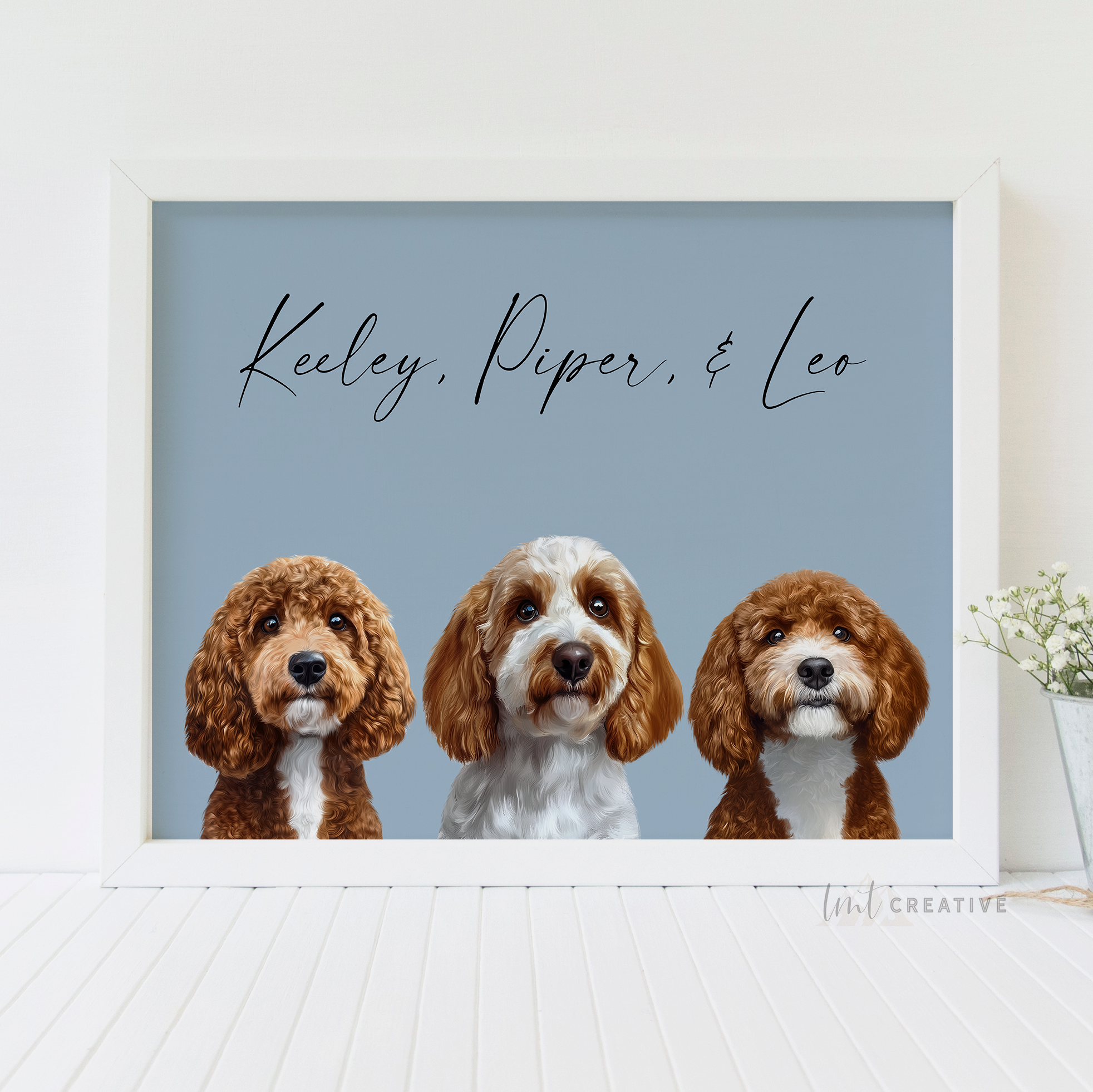 Custom Pet Portrait from Photo, Personalized Dog & Cat Portrait