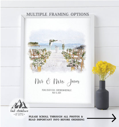 Custom Wedding Venue Portrait, Wedding Gift, Housewarming Gift, Couple Gift, Watercolor Wedding Venue, Digitally Mastered Watercolor effect