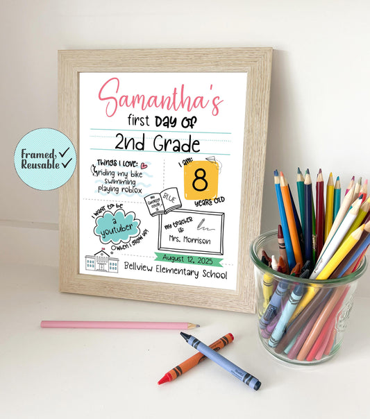First Day Of School Sign, Personalized Back to School Sign, Custom First Day Of School,  First Day of Kindergarten, Last Day Of School Sign