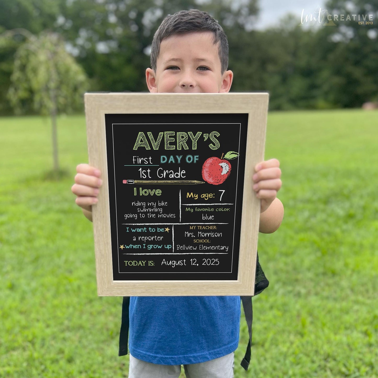 Personalized Back to School Sign, First Day Of School Sign, Reusable First Day Of School Sign,  Last Day Of School, Last Day of School