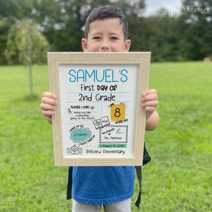 First Day Of School Sign, Personalized Back to School Sign, Custom First Day Of School,  First Day of Kindergarten, Last Day of School