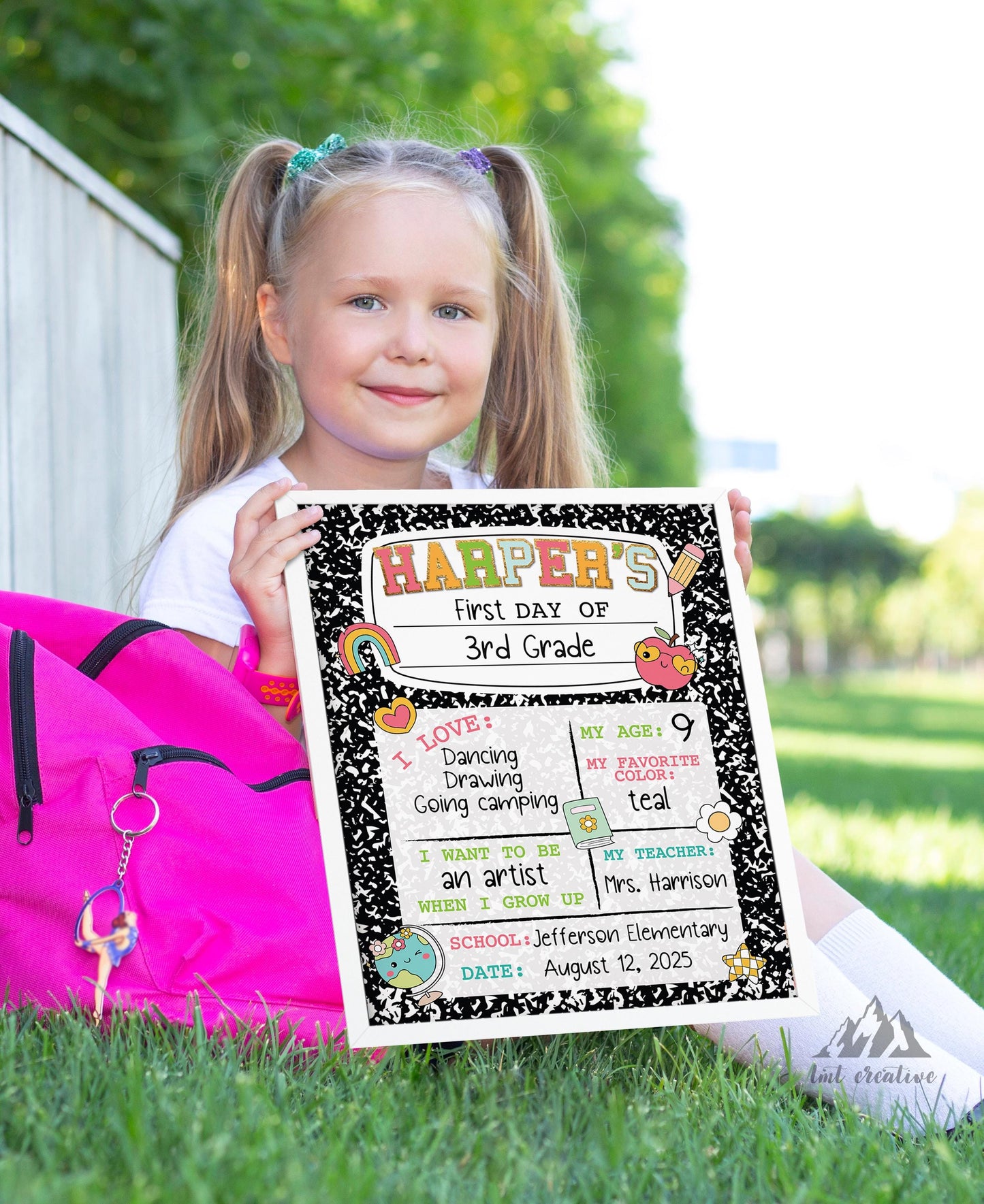 Personalized Back to School Sign, First Day Of School Sign, Custom First Day Of School Sign,  First Day of Kindergarten, Reusable, Last Day