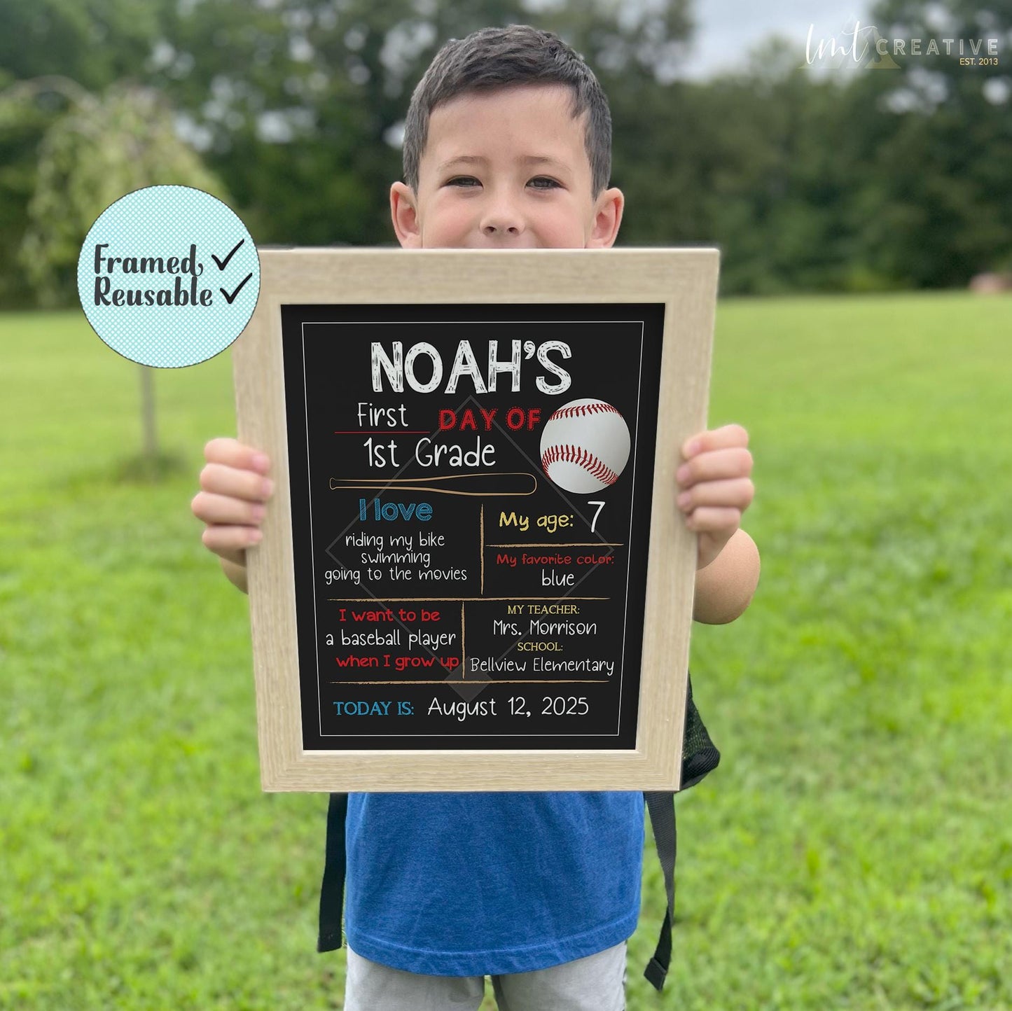 First Day Of School Sign, Personalized Back to School Sign, Custom First Day Of School Sign, First Day of Kindergarten, Baseball, Last Day