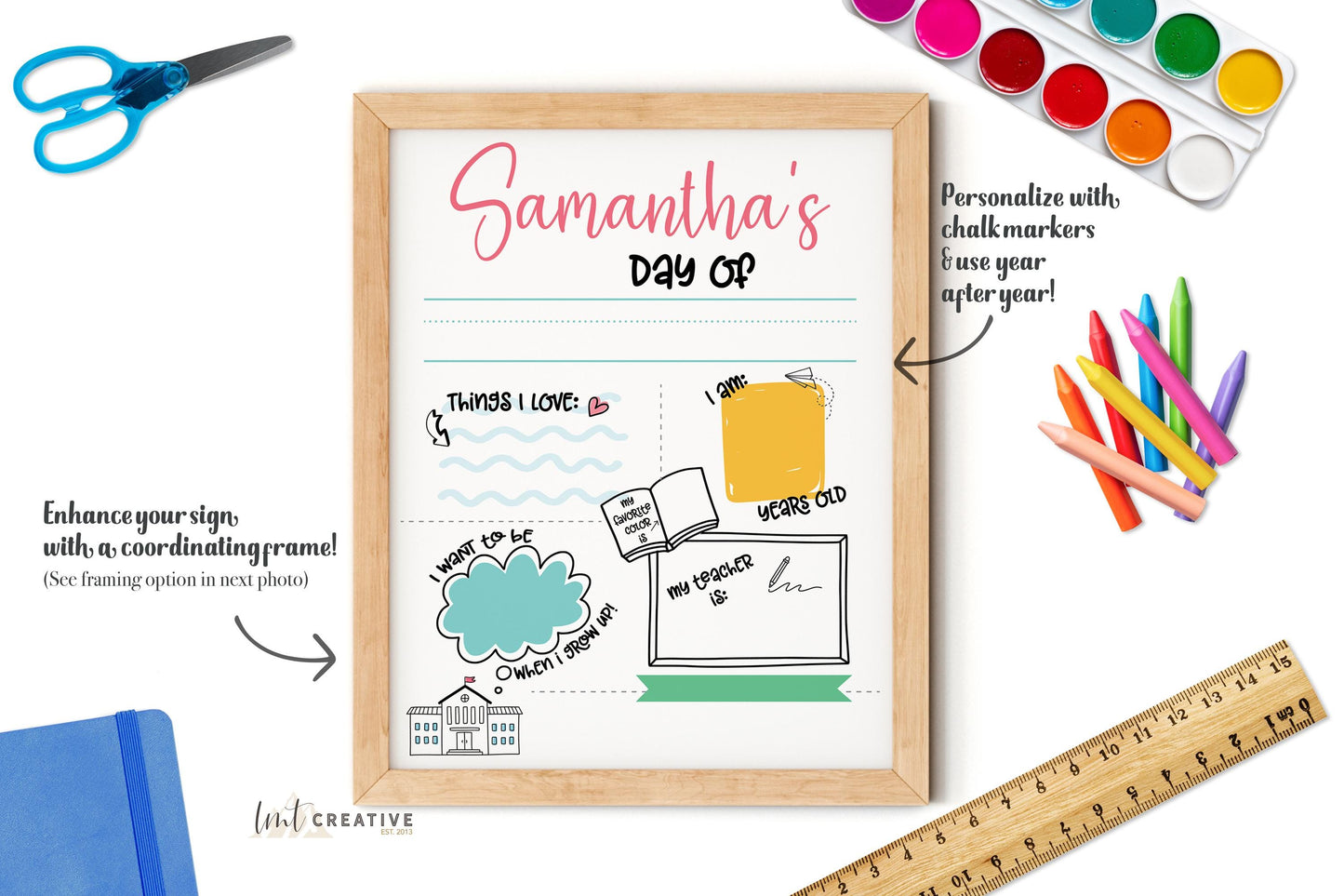 First Day Of School Sign, Personalized Back to School Sign, Custom First Day Of School,  First Day of Kindergarten, Last Day Of School Sign