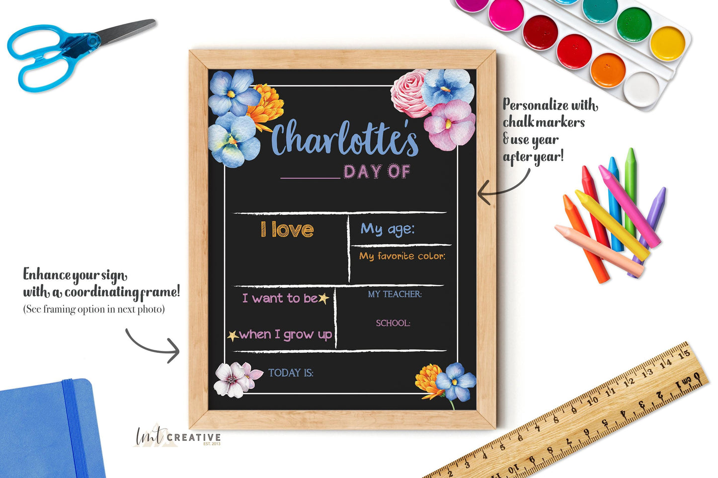 First Day Of School Sign, Personalized Back to School Sign, Custom First Day Of School,  First Day of Kindergarten, Last Day Of School