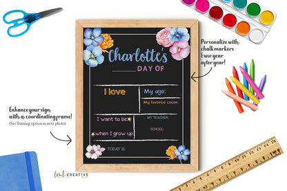 First Day Of School Sign, Personalized Back to School Sign, Custom First Day Of School,  First Day of Kindergarten, Last Day Of School