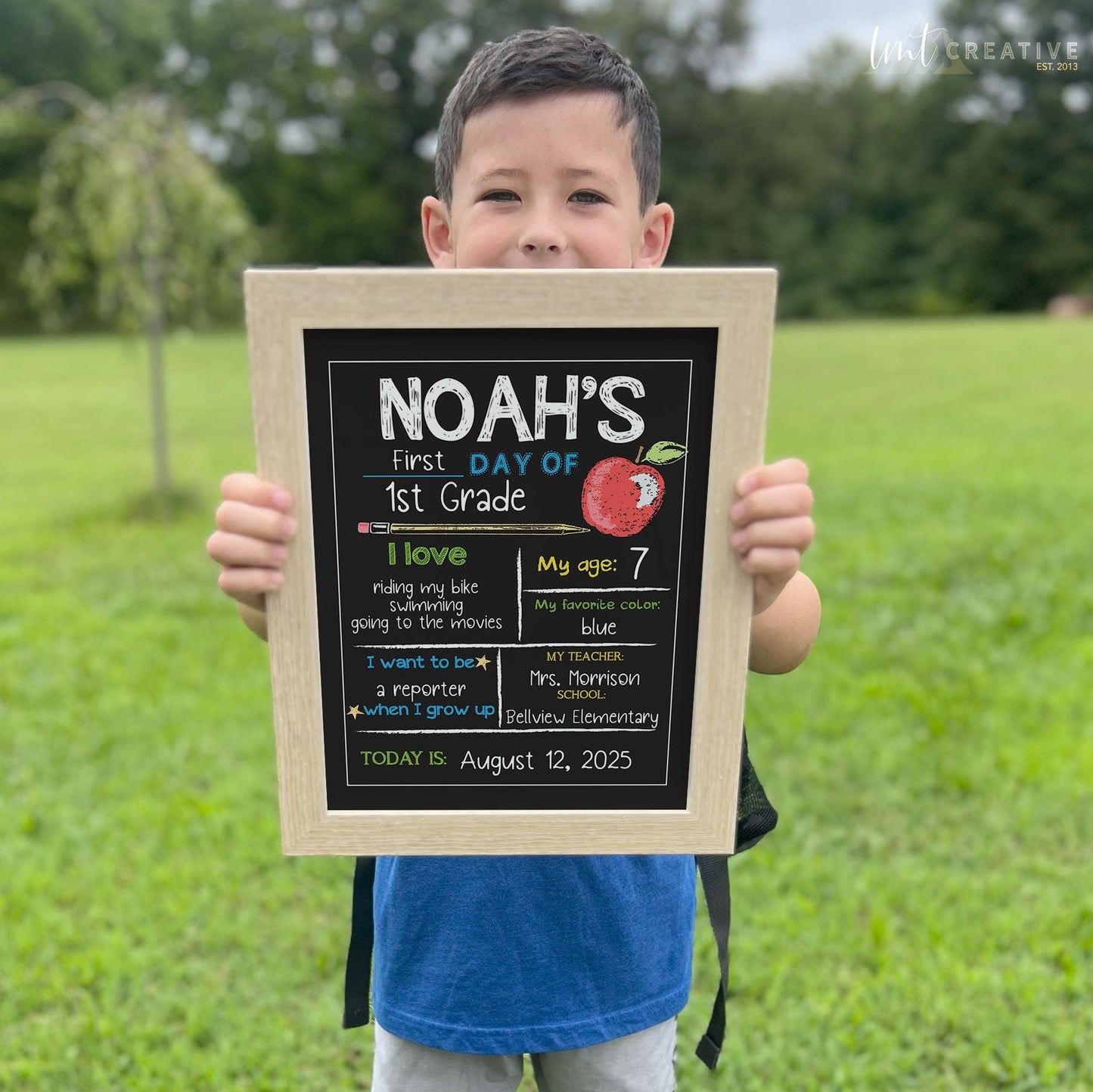 Personalized Back to School Sign, First Day Of School Sign, Reversible First Day Of School Sign,  Last Day Of School, Reusable, Last Day