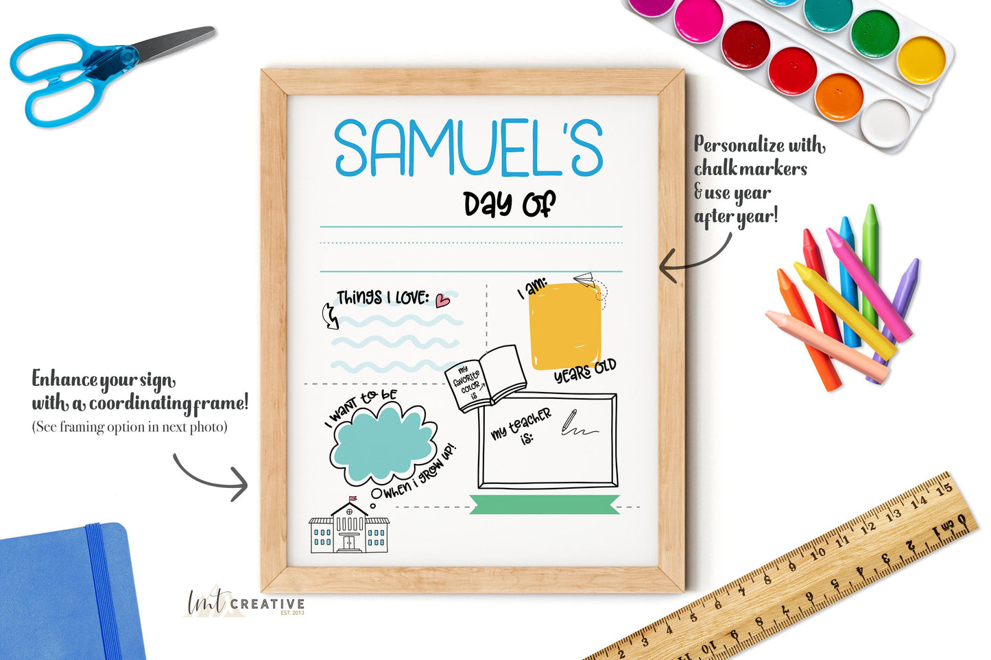 First Day Of School Sign, Personalized Back to School Sign, Custom First Day Of School,  First Day of Kindergarten, Last Day of School