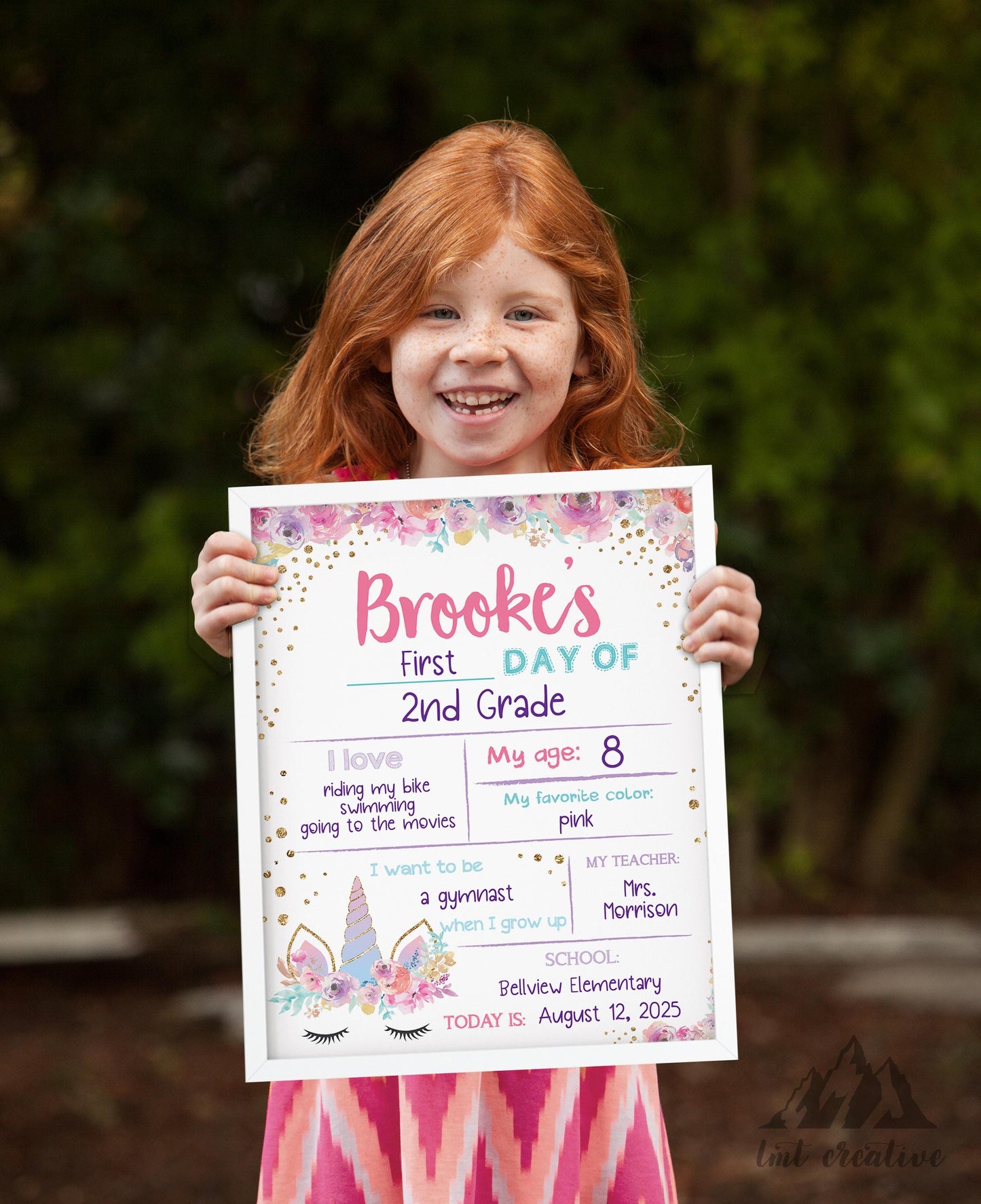 First Day Of School Sign, Personalized Back to School Sign, Custom First Day Of School Sign,  First Day of Kindergarten, Reusable, Last Day