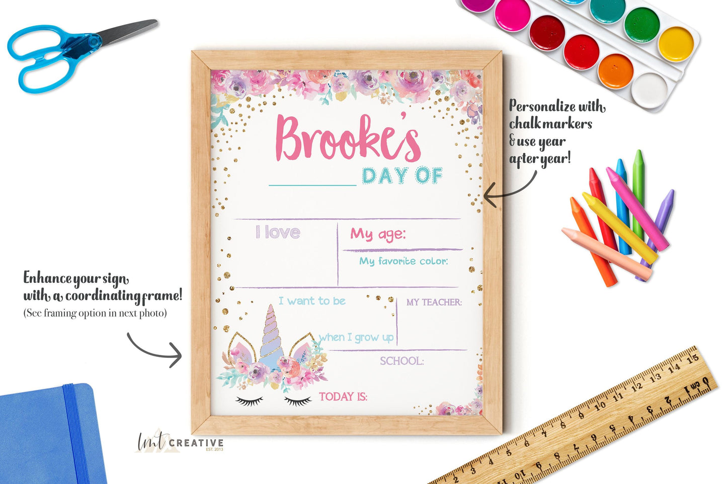 First Day Of School Sign, Personalized Back to School Sign, Custom First Day Of School Sign,  First Day of Kindergarten, Reusable, Last Day