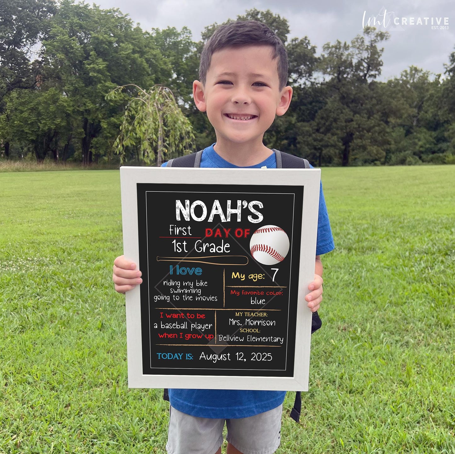 First Day Of School Sign, Personalized Back to School Sign, Custom First Day Of School Sign, First Day of Kindergarten, Baseball, Last Day