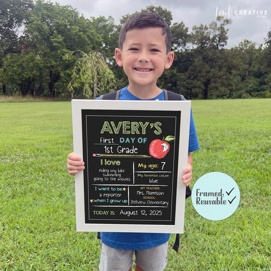 Personalized Back to School Sign, First Day Of School Sign, Reusable First Day Of School Sign,  Last Day Of School, Last Day of School