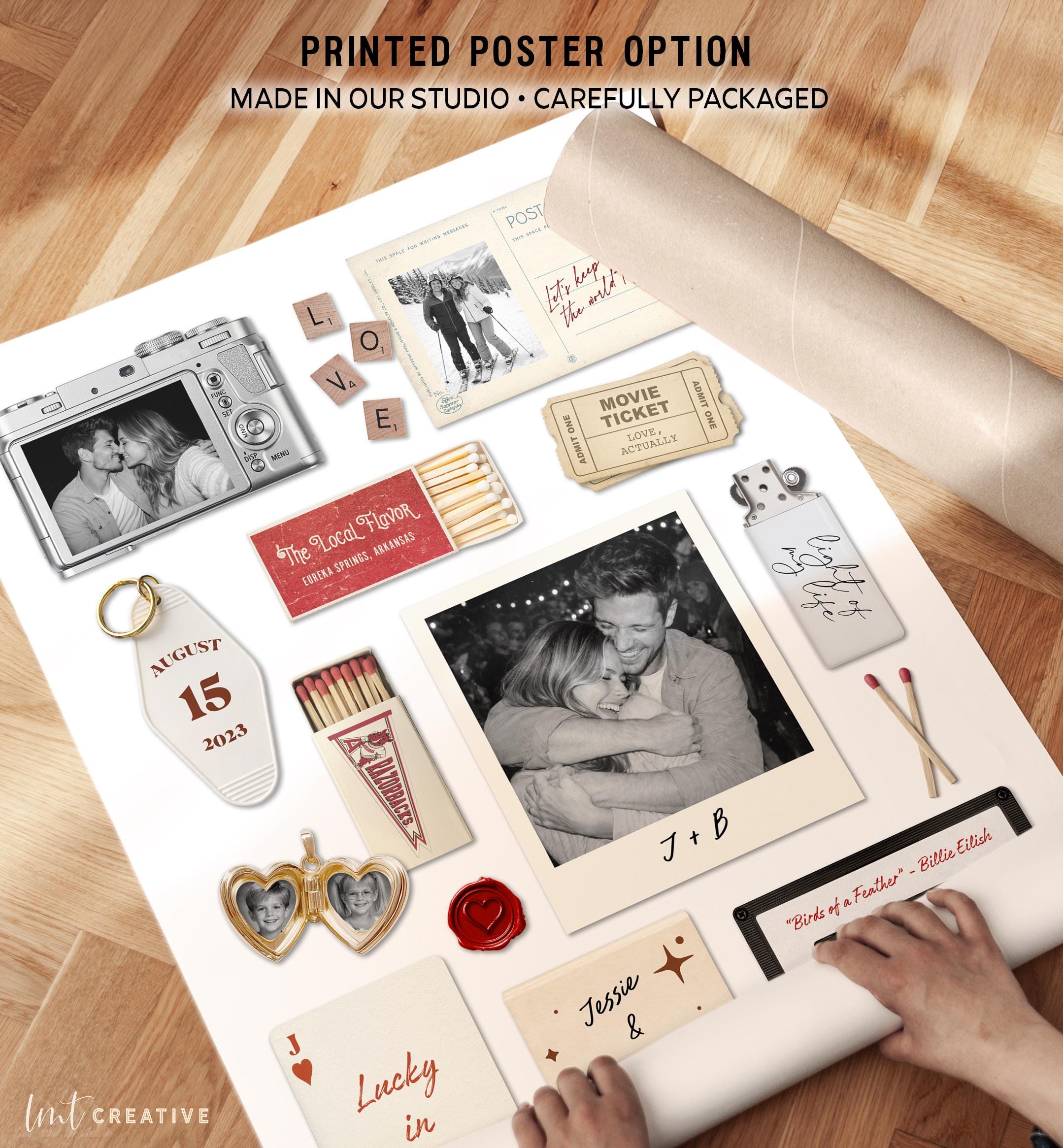 Custom Where We Met Print, Personalized Matchbook Poster, Couples Wall Art, First Date Location Gift