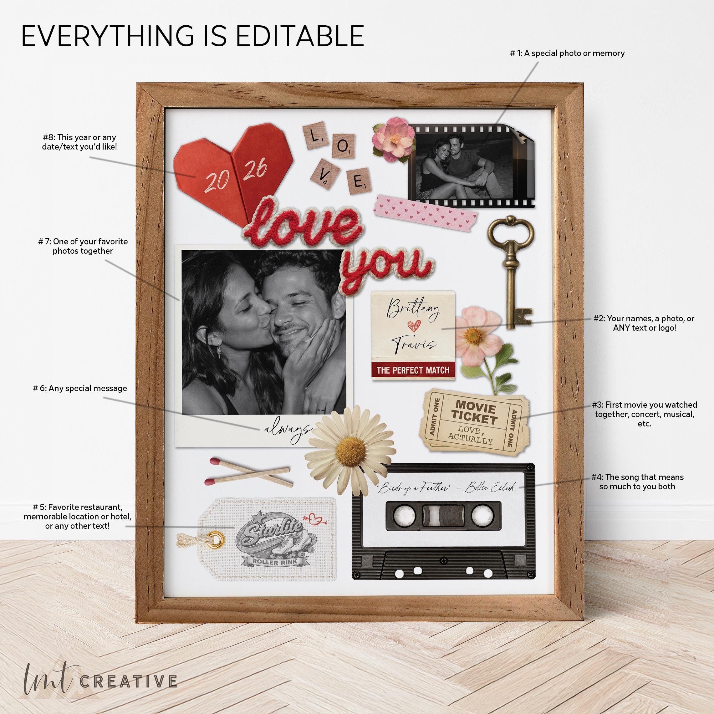 Custom Matchbook Print for Couples, Personalized Anniversary Gift, Romantic Wall Art, Wedding Date Keepsake