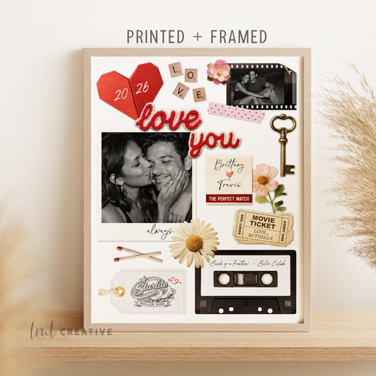 Custom Matchbook Print for Couples, Personalized Anniversary Gift, Romantic Wall Art, Wedding Date Keepsake