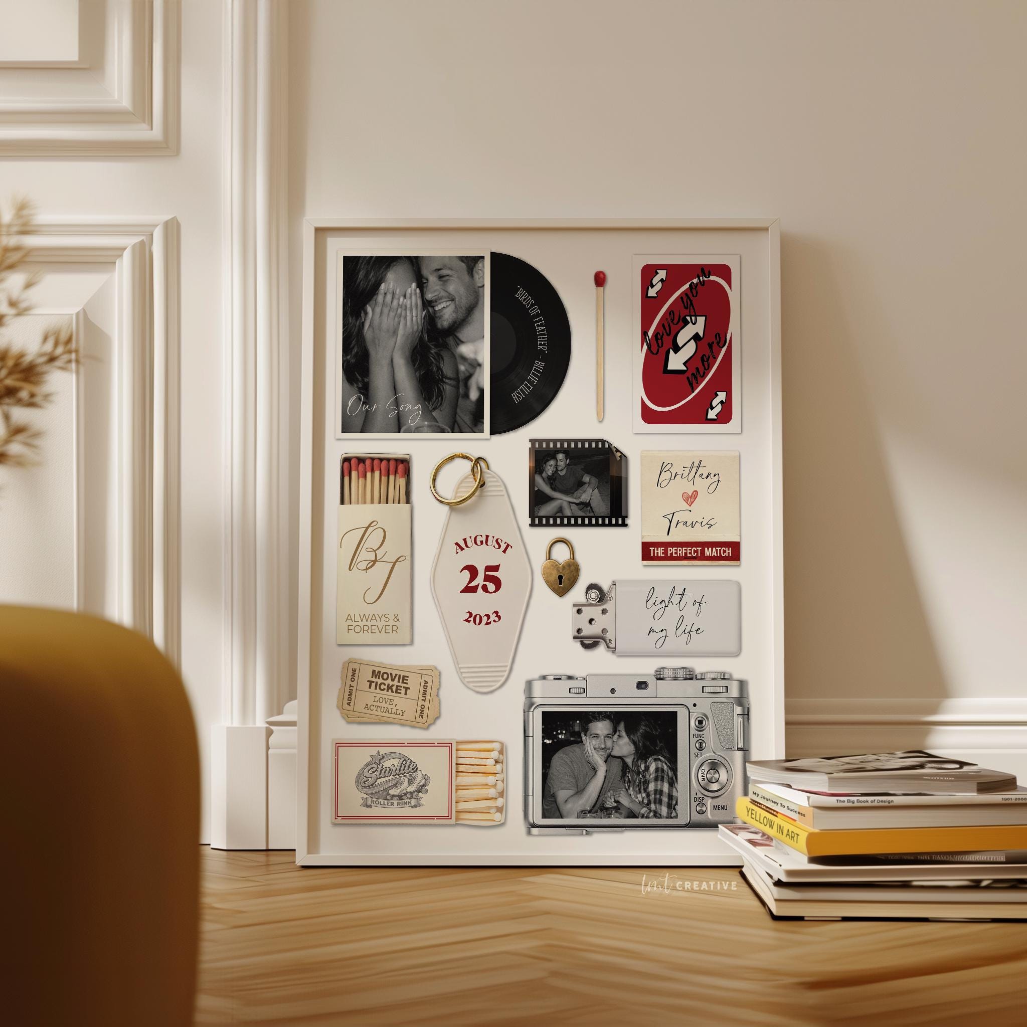 Personalized Matchbook Art, Romantic Couples Gift, Custom Valentine’s Day Print, Where We Met Keepsake