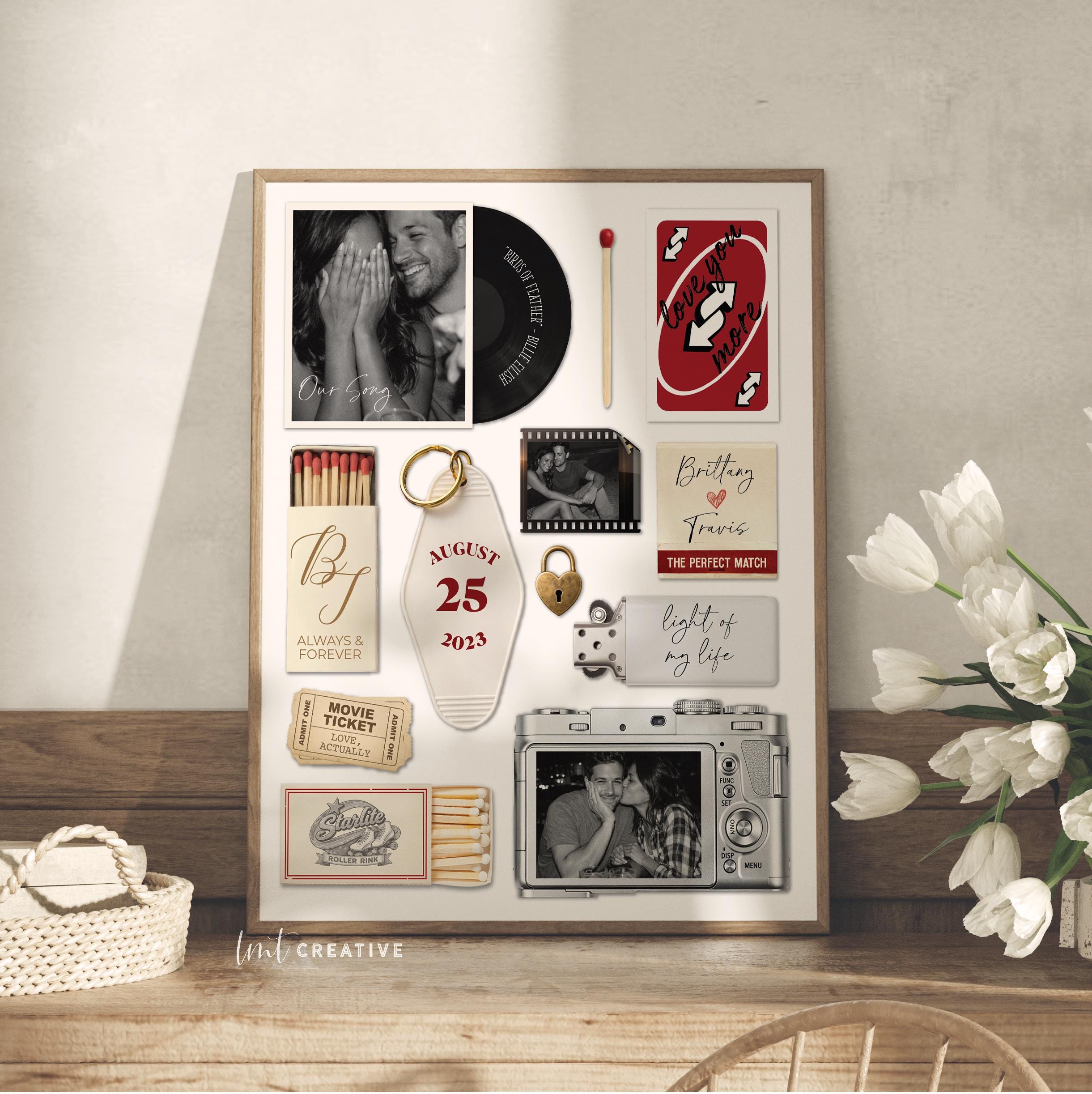 Personalized Matchbook Art, Romantic Couples Gift, Custom Valentine’s Day Print, Where We Met Keepsake