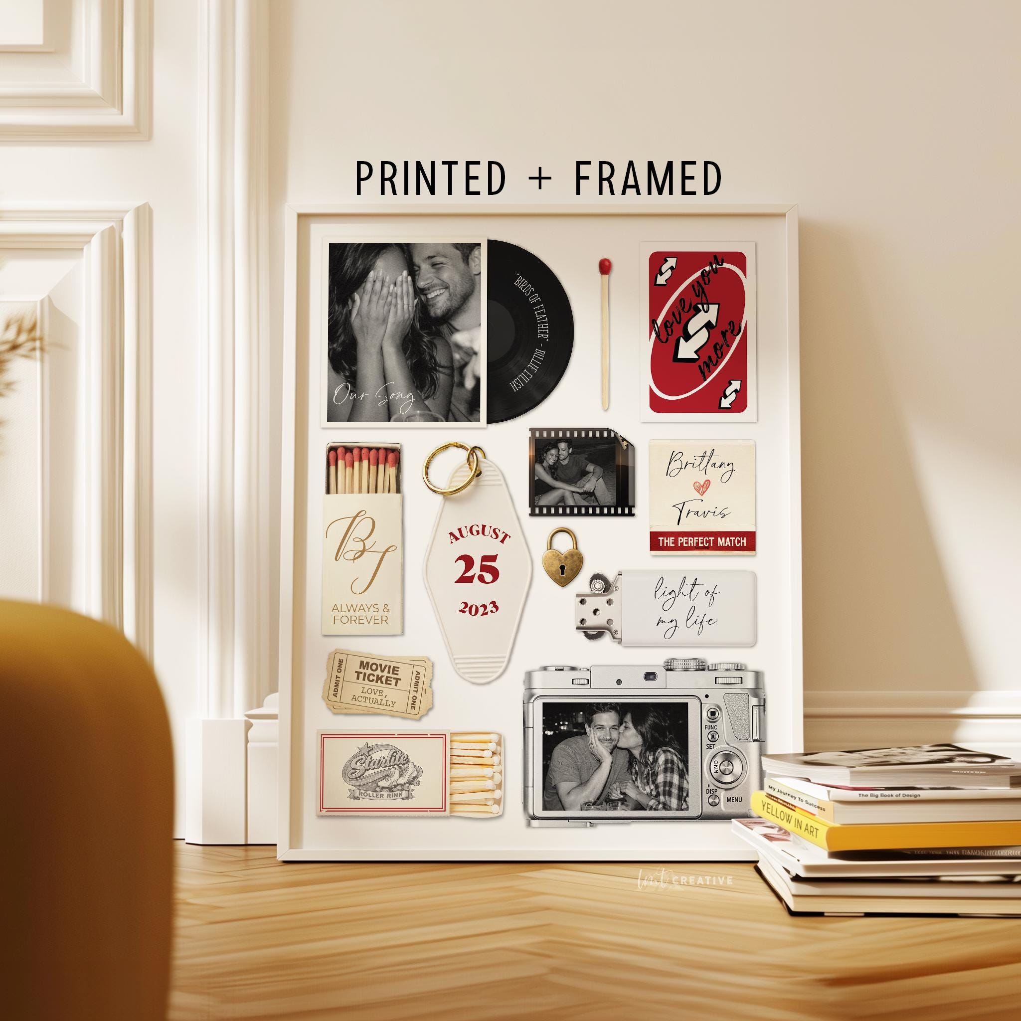 Personalized Matchbook Art, Romantic Couples Gift, Custom Valentine’s Day Print, Where We Met Keepsake