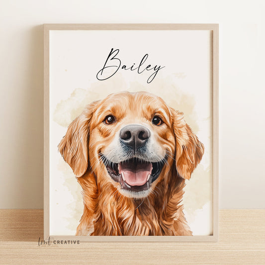 Custom Watercolor Pet Portrait from Photo