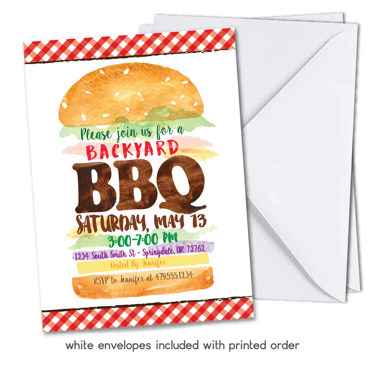 Barbeque Invitation - Backyard Barbeque BBQ Party Invite