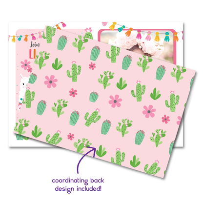 Whole Llama Fun Birthday Invitation - Llama Party Invite w/ Photo Customization